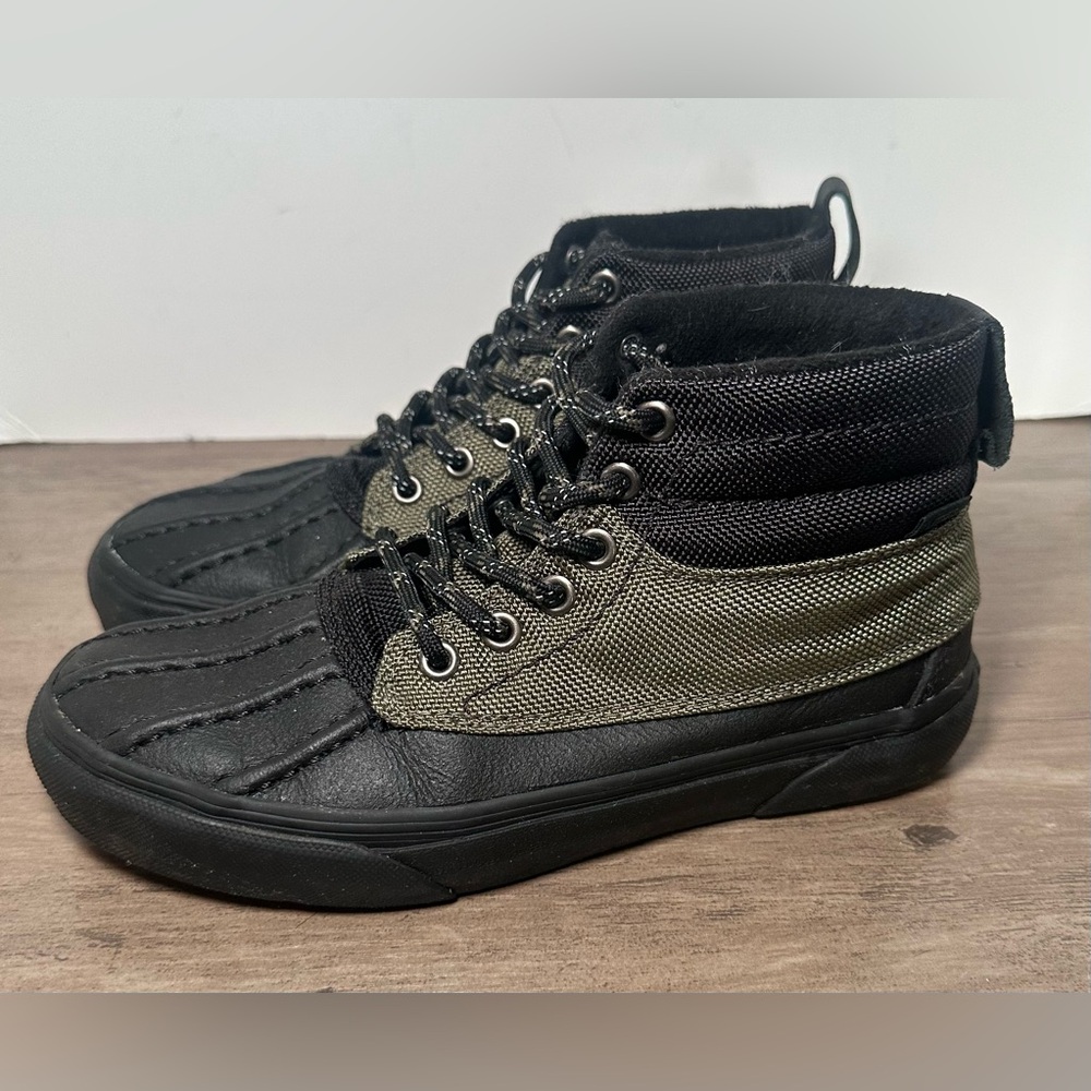 VANS SK8-HI DEL PATO DUCK BOOTS, M 5.5 W 7‎ Green/Black All Weather MTE 360.